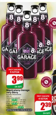Napój piwny Garage very berry promocja w Dino
