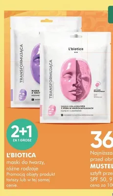 Maska do twarzy L'biotica promocja w Super-Pharm