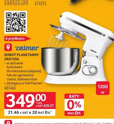 Robot planetarny Zelmer ZKR1350 promocja w Selgros