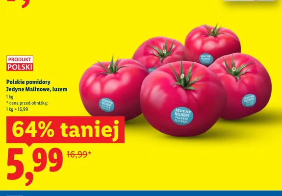 Pomidory malinowe Jedyne luzem polskie promocja w Lidl