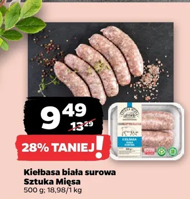Kiełbasa biała surowa Sztuka Mięsa promocja w Netto