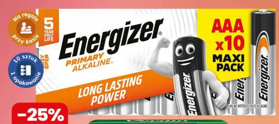 Baterie alkaliczne Energizer Primary AAA 10-pak promocja w Dino