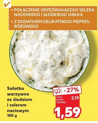 Sałatka warzywna ze śledziem i selerem naciowym promocja w Kaufland