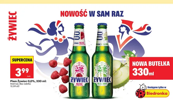 Piwo bezalkoholowe Żywiec Malinaż promocja w Biedronka