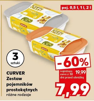 Zestaw pojemników prostokątnych promocja w Kaufland