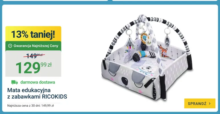 Mata edukacyjna z zabawkami RICOKIDS promocja w ERLI