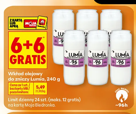 Wkład olejowy do zniczy Lumia promocja w Biedronka