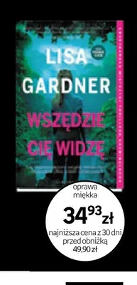 Książka Wszędzie cię widzę Lisa Gardner oprawa miękka promocja w Empik