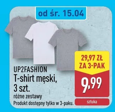 T-shirt męski, 3 szt. promocja w Aldi