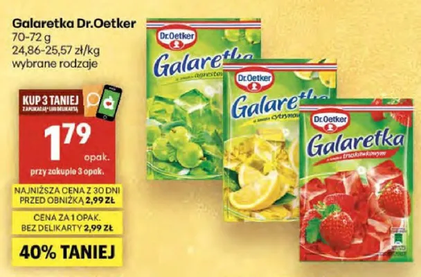 Galaretka Dr.Oetker promocja w Delikatesy Centrum