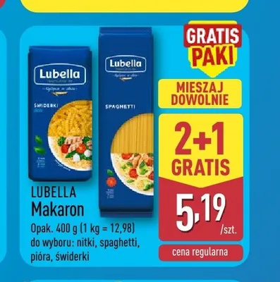 Makaron pióra Lubella promocja w Aldi