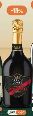 Wino musujące Prosecco Grande Conte Valdobbiadene Extra Dry promocja w Żabka