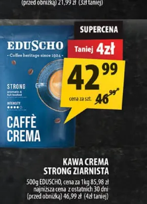 Kawa Crema Strong ziarnista Eduscho promocja w Arhelan