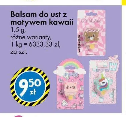 Balsam do ust z motywem kawaii promocja w Tedi