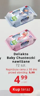 Chusteczki nawilżane dla niemowląt Deliakto Baby promocja w Poczta Polska