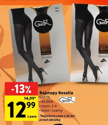 Rajstopy Rosalia 40 DEN Gatta promocja w Intermarche