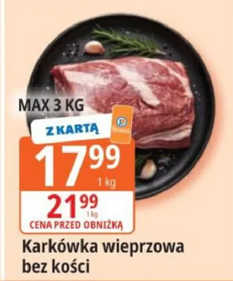 Karkówka wieprzowa bez kości promocja w Leclerc