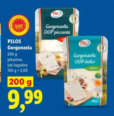 Ser gorgonzola łagodna Pilos promocja w Lidl