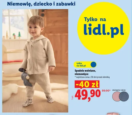 Spodnie wełniane niemowlęce promocja w Lidl