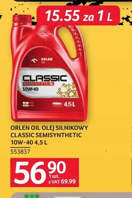 Olej silnikowy Classic Semisynthetic 10W-40 Orlen Oil promocja w Selgros