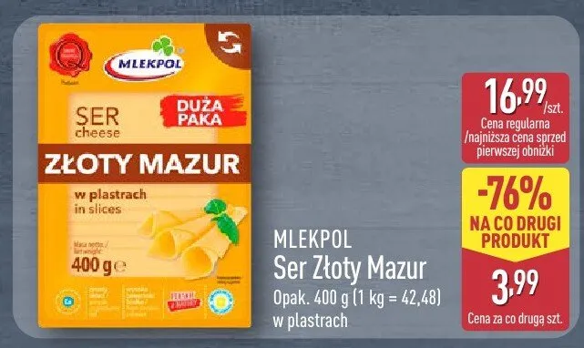 Ser Złoty Mazur promocja w Aldi