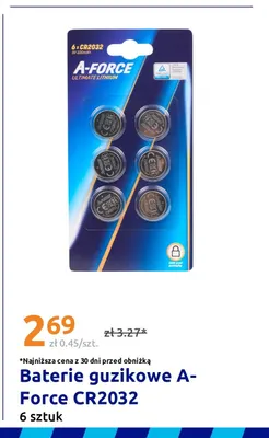 Baterie guzikowe A-Force CR2032 promocja w Action
