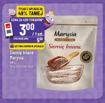 Siemię lniane Marysia promocja w POLOmarket