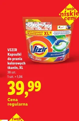 Kapsułki do prania kolorowych tkanin Vizir All-in-1 Pods XL promocja w Lidl