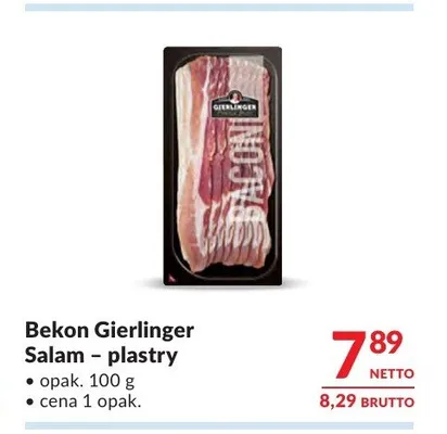 Bekon Gierlinger Salam plastry promocja w Makro