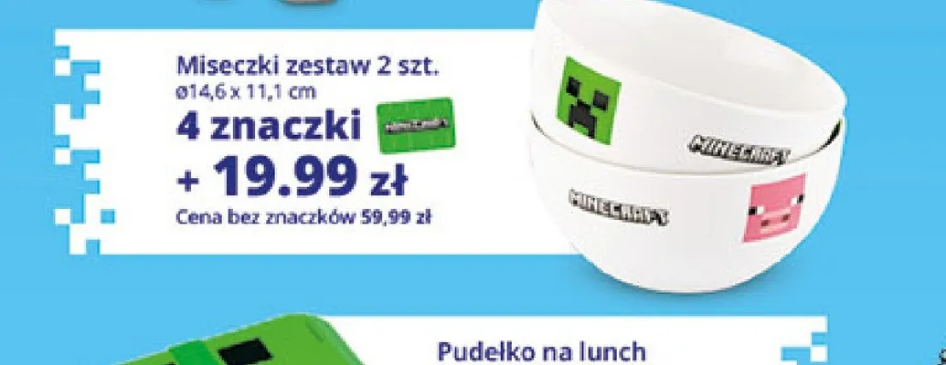 Miseczki Minecraft zestaw 2szt. ø14,6x11,1cm promocja w Auchan