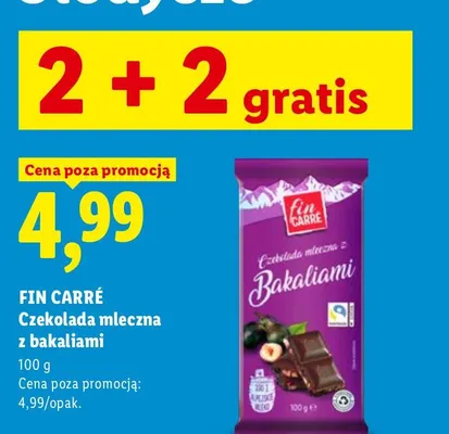 Czekolada mleczna z bakaliami Fin Carré promocja w Lidl
