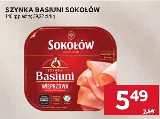 Szynka Basiuni Sokołów promocja w Stokrotka
