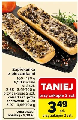 Zapiekanka z pieczarkami promocja w Carrefour Market
