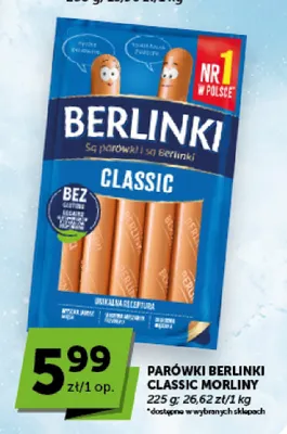 Parówki Berlinki Classic Morliny promocja w Euro Sklep