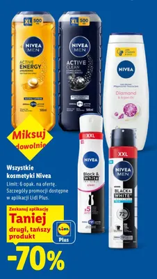 Dezodorant roll-on Nivea Black & White Invisible Clear promocja w Lidl