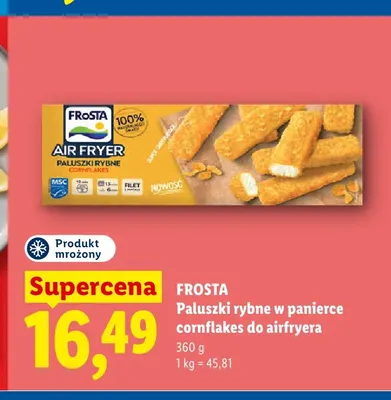 Paluszki rybne w panierce cornflakes do airfryera Frosta promocja w Lidl