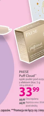 Sypki puder pod oczy z efektem blur Puff Cloud Paese promocja w Hebe