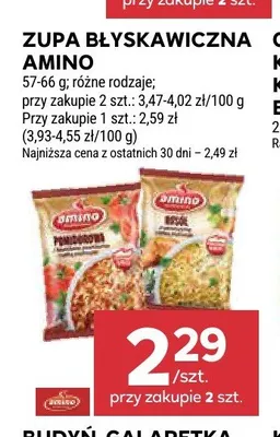 Zupa błyskawiczna Rosół Amino promocja w Stokrotka