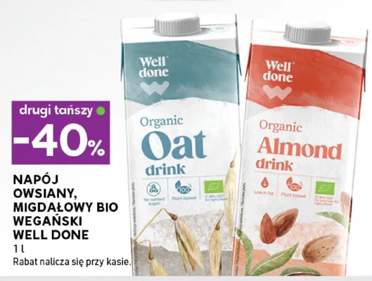 Napój owsiany, migdałowy bio wegański promocja w Stokrotka