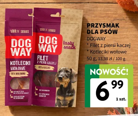 Przysmak dla psów kotleciki wołowe Dogway promocja w Intermarche