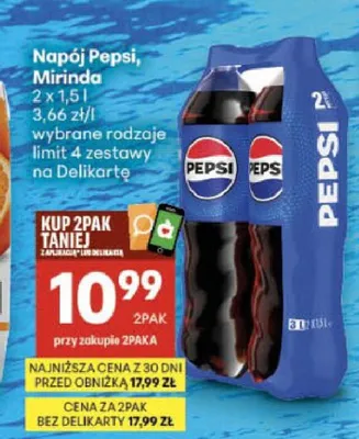 Napój Mirinda 2-pak promocja w Delikatesy Centrum