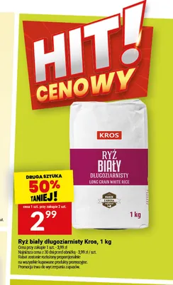 Ryż biały długoziarnisty Kros promocja w Twój Market