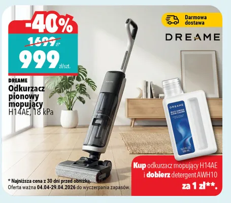 Odkurzacz pionowy mopujący H14AE, 18 kPa promocja w Biedronka Home