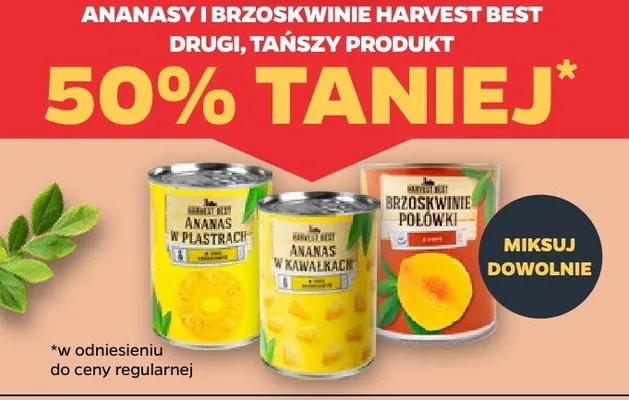 Ananasy i brzoskwinie Harvest Best promocja w Netto