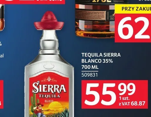 Tequila Sierra Blanco 35% promocja w Selgros