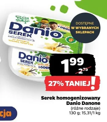 Serek homogenizowany Danio Danone promocja w Netto