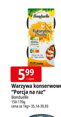 Warzywa konserwowe Porcja na raz Bonduelle Kukurydza Złocista promocja w Leclerc