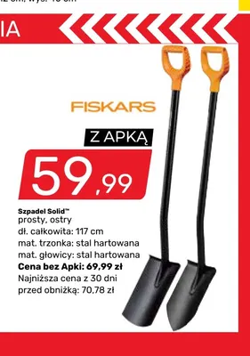 Szpadel prosty Solid Fiskars promocja w Bricomarche