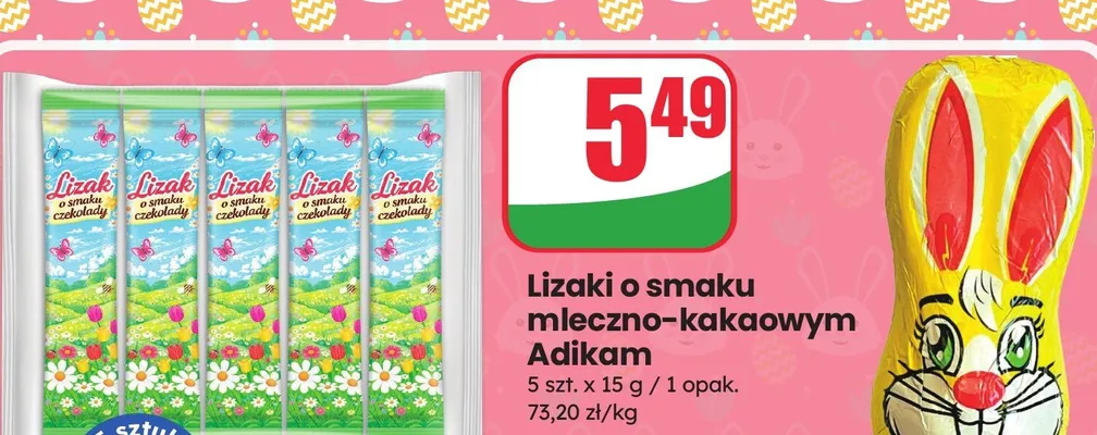 Lizaki o smaku mleczno-kakaowym promocja w Dino