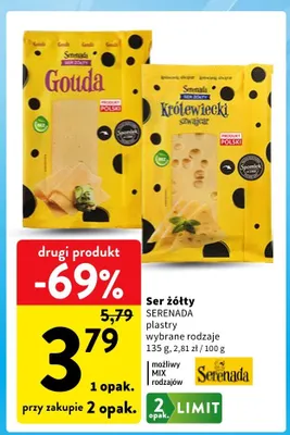 Ser żółty Królewicki Serenada plastry promocja w Intermarche